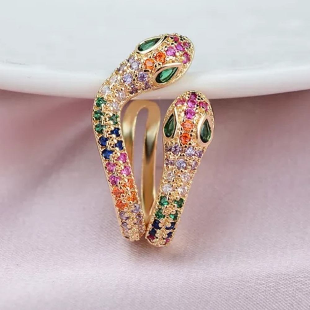 Gorgeous two head Snake earing